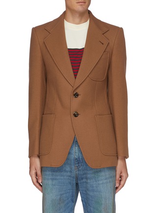 Main View - Click To Enlarge - GUCCI - Oversized notch lapel palace wool vintage blazer