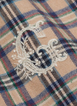  - GUCCI - Monogram embroidered check shirt