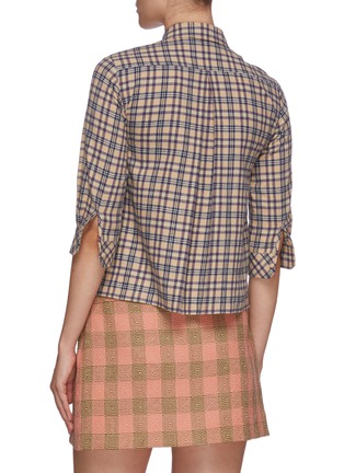 Back View - Click To Enlarge - GUCCI - Monogram embroidered check shirt