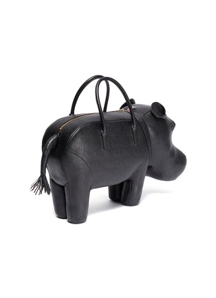 Detail View - Click To Enlarge - THOM BROWNE  - Hippo Duffle Pebble Grain Handle Bag