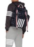 Figure View - Click To Enlarge - THOM BROWNE  - Four bar motif tricolour stripe padded nylon backpack