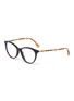 Main View - Click To Enlarge - BURBERRY - Check temples acetate frame cateye optical glasses