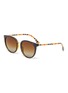 Main View - Click To Enlarge - BURBERRY - Horn-rimmed angular frame acetate sunglasses