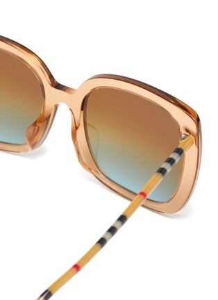 Detail View - Click To Enlarge - BURBERRY - Signature check temple square acetate frame sunglasses