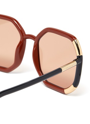 Detail View - Click To Enlarge - PRADA - 'Injected' angular acetate frame sunglasses