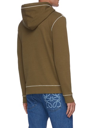 Back View - Click To Enlarge - LOEWE - Anagram embroidered contrast panel hoodie
