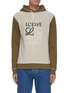 Main View - Click To Enlarge - LOEWE - Anagram embroidered contrast panel hoodie