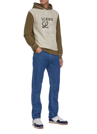 Figure View - Click To Enlarge - LOEWE - Anagram embroidered contrast panel hoodie