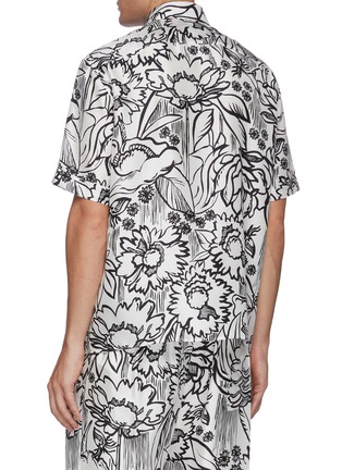 Back View - Click To Enlarge - FENDI - Floral print silk shirt