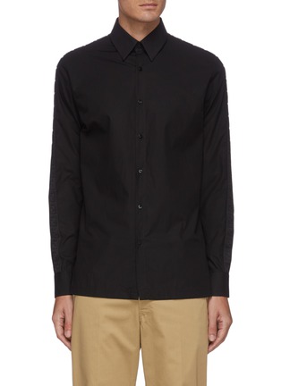 Main View - Click To Enlarge - FENDI - Logo embossed sleeve button up shirt
