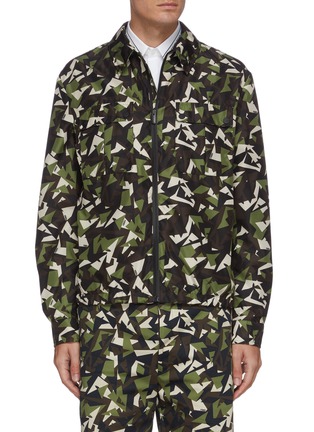 Main View - Click To Enlarge - FENDI - Camouflage eye print zip front jacket