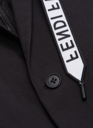  - FENDI - Detachable hood logo print drawstring blazer
