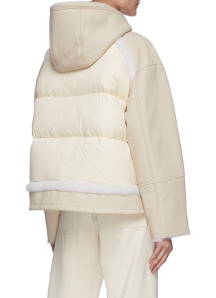 Back View - Click To Enlarge - YVES SALOMON - Merino lamb fur trim panel jacket