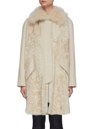 Main View - Click To Enlarge - YVES SALOMON - Kalgan lamb fur double faced cashmere coat
