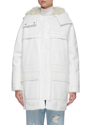Main View - Click To Enlarge - YVES SALOMON - Merino fur lined leather coat