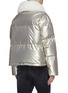 Back View - Click To Enlarge - YVES SALOMON - Fox fur hood metallic jacket