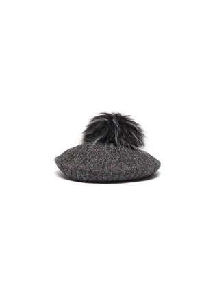 Main View - Click To Enlarge - HEURUEH - 'Rockz' faux fur pom knit beret
