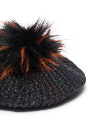 Detail View - Click To Enlarge - HEURUEH - 'Rockz' faux fur pom knit beret