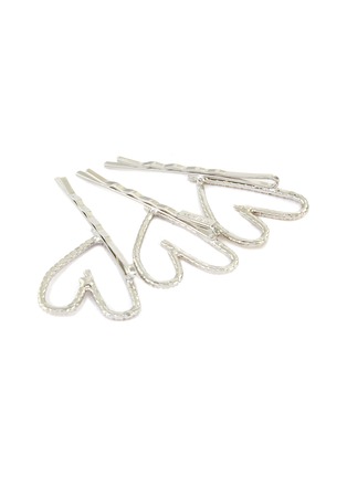 Detail View - Click To Enlarge - LELET NY - Heart crystal embellished bobby pin set