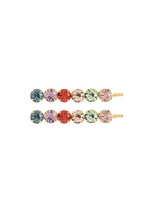 Main View - Click To Enlarge - LELET NY - 'Garden Spectrum' crystal embellished bobby pin set
