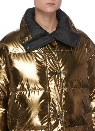 Detail View - Click To Enlarge - YVES SALOMON ARMY - Reversible Hooded Long Puffer Coat