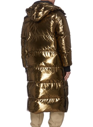 Back View - Click To Enlarge - YVES SALOMON ARMY - Reversible Hooded Long Puffer Coat