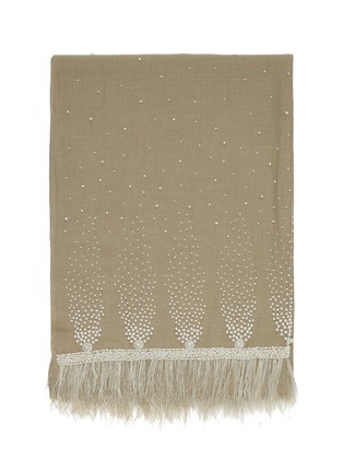 Detail View - Click To Enlarge - JANAVI - Pearl sparkle cashmere scarf