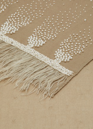 Detail View - Click To Enlarge - JANAVI - Pearl sparkle cashmere scarf