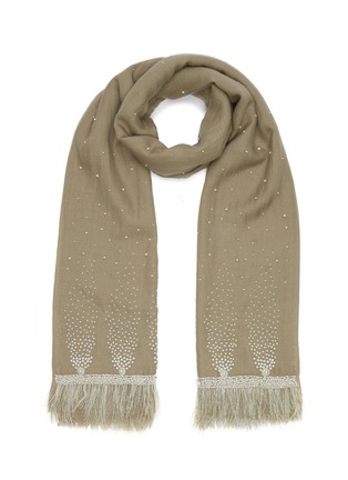 Main View - Click To Enlarge - JANAVI - Pearl sparkle cashmere scarf