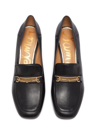 Detail View - Click To Enlarge - SAM EDELMAN - 'Flo' horsebit heeled leather loafers