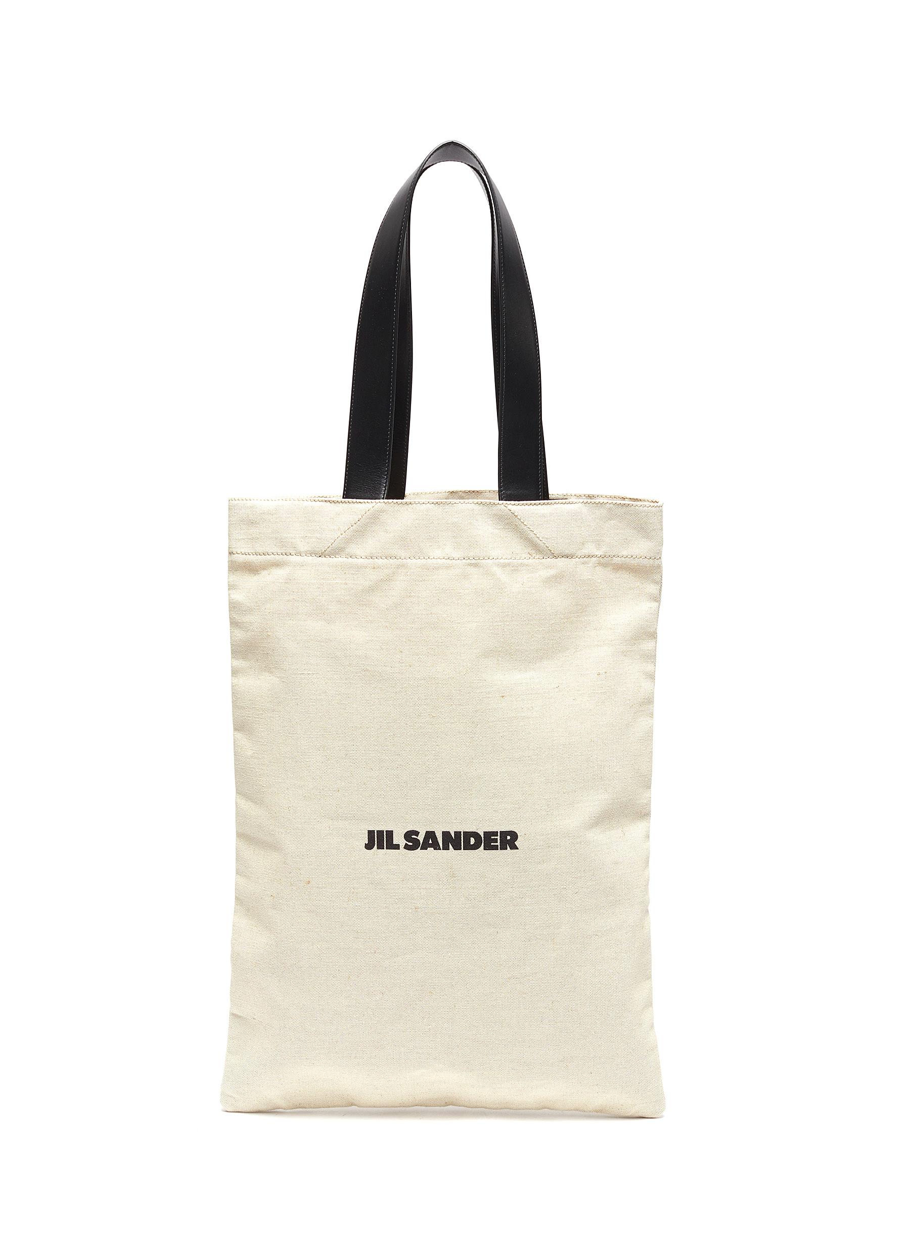 Jil Sander Logo Print Canvas Tote Bag Men Lane Crawford