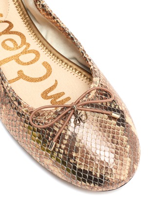 Detail View - Click To Enlarge - SAM EDELMAN - 'Felicia' snake embossed leather ballet flats