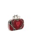 Detail View - Click To Enlarge - ALEXANDER MCQUEEN - Heart strass embellished four ring clutch