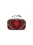 Main View - Click To Enlarge - ALEXANDER MCQUEEN - Heart strass embellished four ring clutch