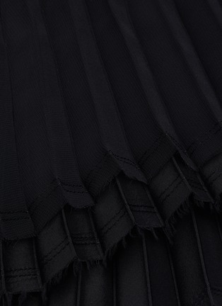 Detail View - Click To Enlarge - LOEWE - Leather waistband pleat asymmetric skirt