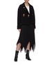 Figure View - Click To Enlarge - LOEWE - Leather waistband pleat asymmetric skirt