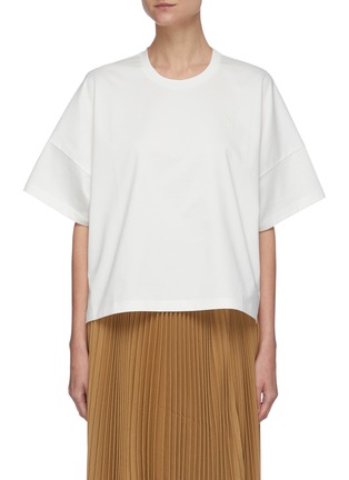 Main View - Click To Enlarge - LOEWE - Stripe back panel anagram embroidered T-shirt