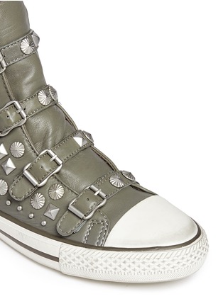 Detail View - Click To Enlarge - ASH - 'Victim' strass and stud leather sneakers