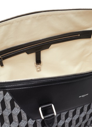 Detail View - Click To Enlarge - AU DÉPART - 'Louis' geometric pattern leather trim weekender bag