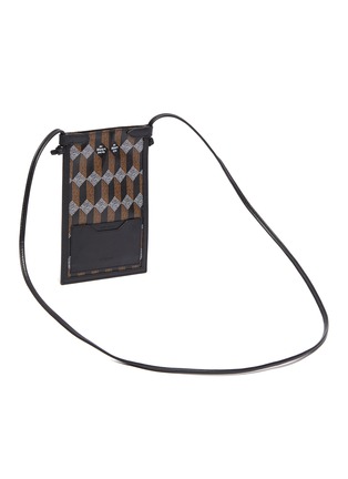 Detail View - Click To Enlarge - AU DÉPART - Geometric pattern leather phone holder
