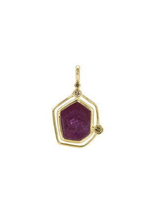 Main View - Click To Enlarge - TSURA - Diamond ruby slide 18k gold pendant necklace