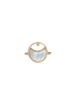 Main View - Click To Enlarge - TSURA - 'Luna' diamond mother of pearl 18k gold ring