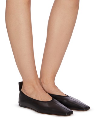 Figure View - Click To Enlarge - PROENZA SCHOULER - Square toe leather ballerina flats