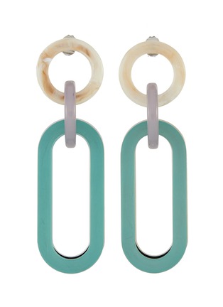 Main View - Click To Enlarge - RACHEL COMEY - 'Sour' multi hoop oval acrylic earrings