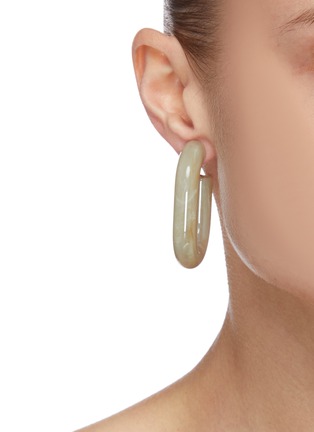 Figure View - Click To Enlarge - RACHEL COMEY - 'Small Keeper' oval hoop acrylic earrings