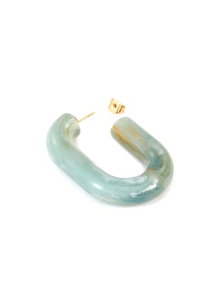 Detail View - Click To Enlarge - RACHEL COMEY - 'Small Keeper' oval hoop acrylic earrings