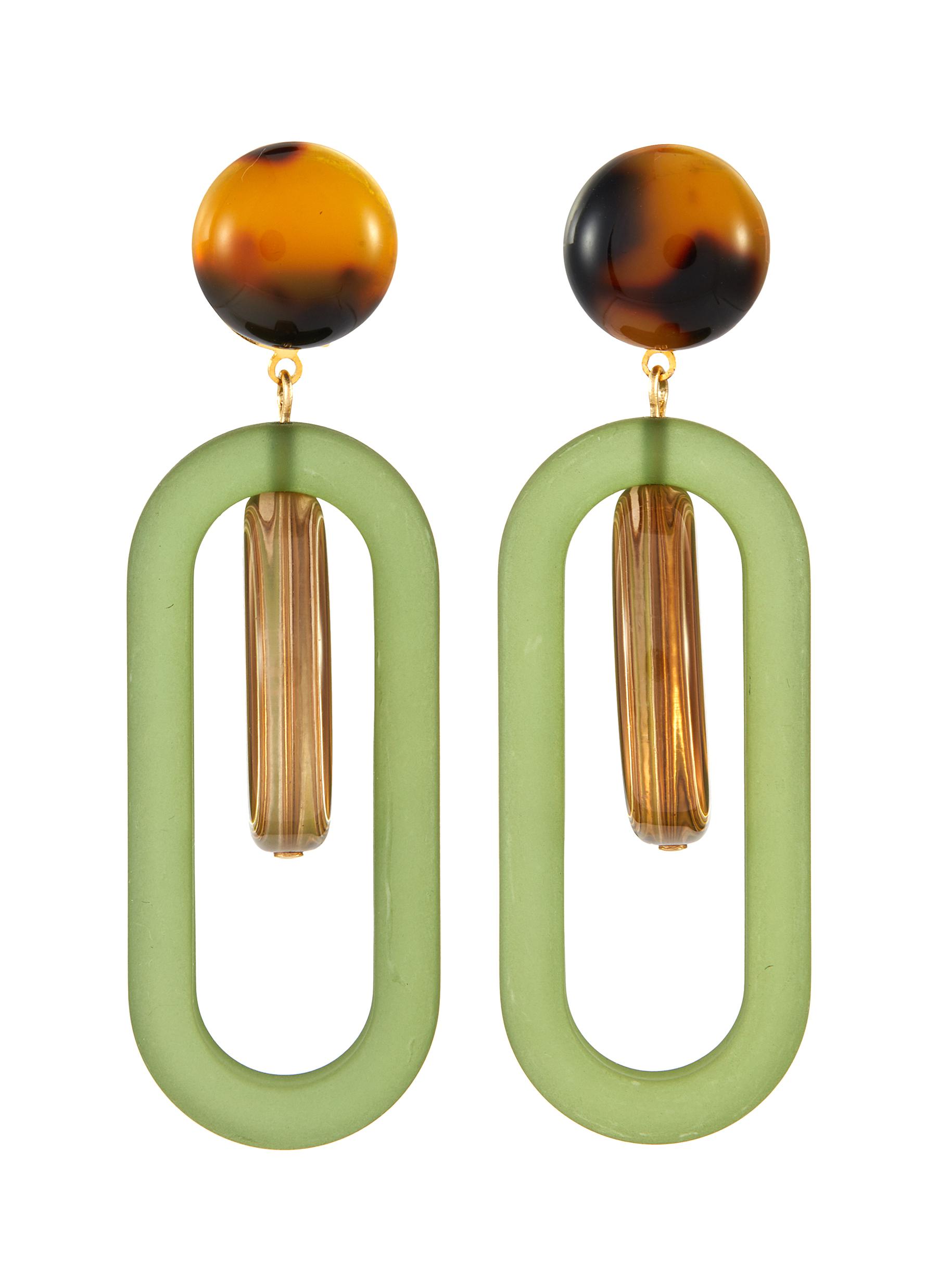 Rachel Comey 'lohr' Oval Acrylic Earrings In Multi-colour