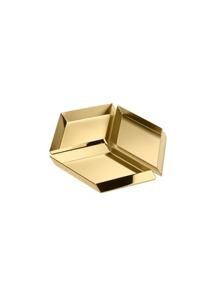 Main View - Click To Enlarge - GHIDINI 1961 - Axonometry Brass Large Cube Tray Set