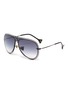 Main View - Click To Enlarge - DONNIEYE - 'Peace' metal frame cutout aviator sunglasses