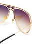 Detail View - Click To Enlarge - DONNIEYE - 'Peace' metal frame cutout aviator sunglasses